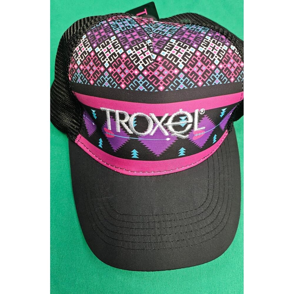 TROXEL Womens Hat Purple Pink Black Mesh Back Snapback Ball Cap‎ Embroidered